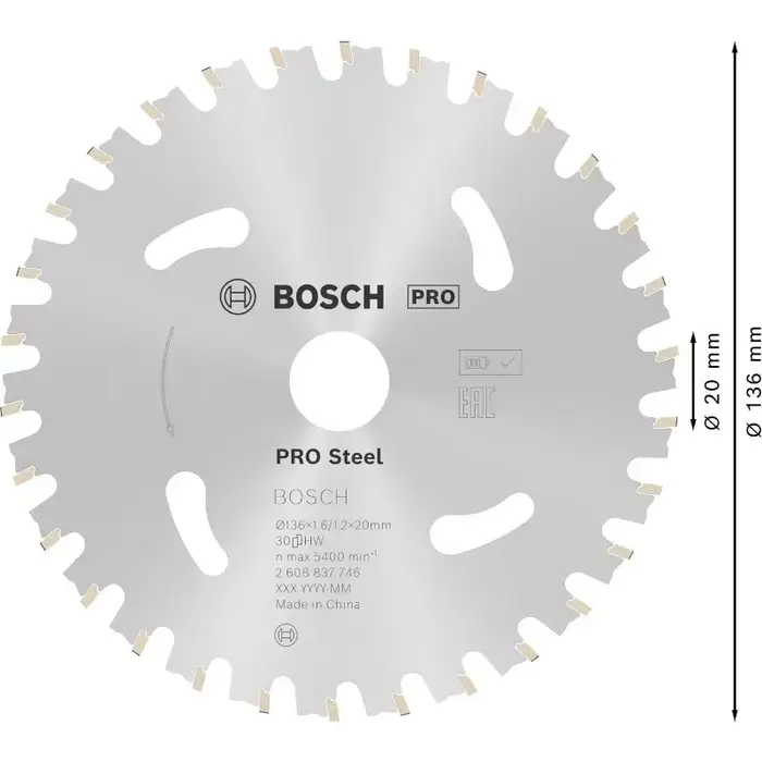 Accessoires pour outils électriques BOSCH 2608837746 – Lame de scie circulaire en acier T30 PRO