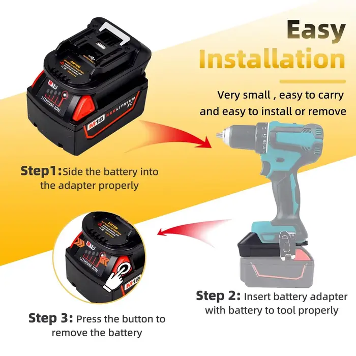 Adaptateur de batterie pour Milwaukee pour Dewalt pour Makita Bl1830 Bl1850 Batteries pour outils
