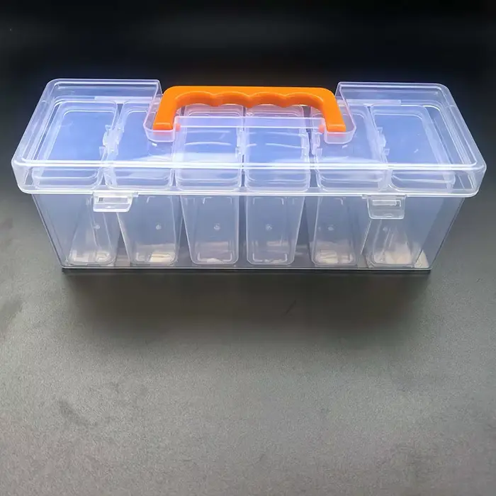 Boîte de rangement pour outils, organisateur d'outils transparent multi-compartiments, boîte de tri 
