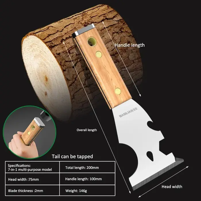 Coupe-mastic multifonction en acier inoxydable