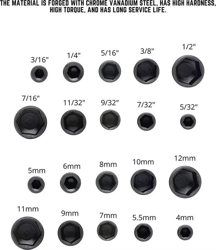 9 pièces/ensemble 5mm-13mm douilles hexagonales manchon buses écrou tournevis ensemble Schroevendraa