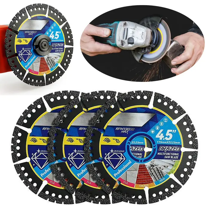 Lames de coupe multi-matériaux, coupe à sec, carrelage métallique, pierre, meuleuse d'angle en plastique, lames de scie pour alliage, fonte, marbre, 3 pièces