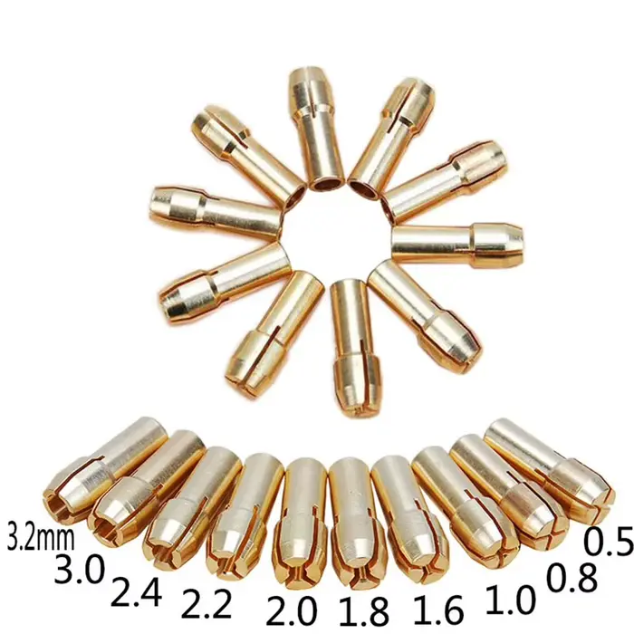 Ensemble de 10 pièces de mandrin de meuleuse électrique, mandrins de perceuse, pince 4.2mm 0.5-3.2mm, Mini meuleuse, mandrin en cuivre, ensemble d'accessoires