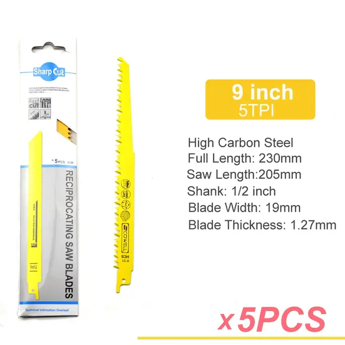 SCOWELL 9 "pouces 5TPI lames de scie sabre alternative