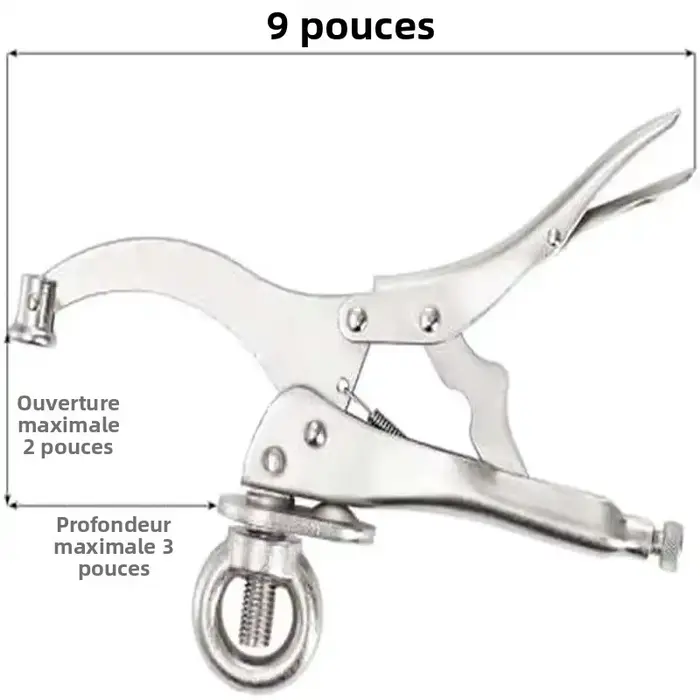 9 po. Pince à étau pour perceuse