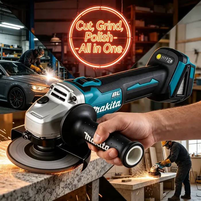 Meuleuse d'angle sans fil Makita DGA404 18V sans balais : Ponceuse à métaux multi-usages (sans batterie)