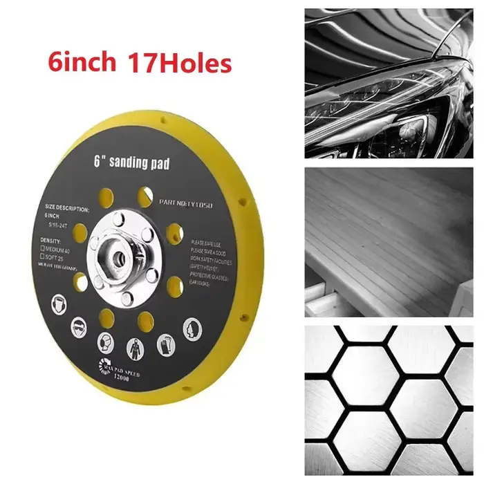 Tampon de support de ponceuse 6 pouces, 150mm, 17 trous, pour Makita BO6030 BO6040, pour Festool RO1