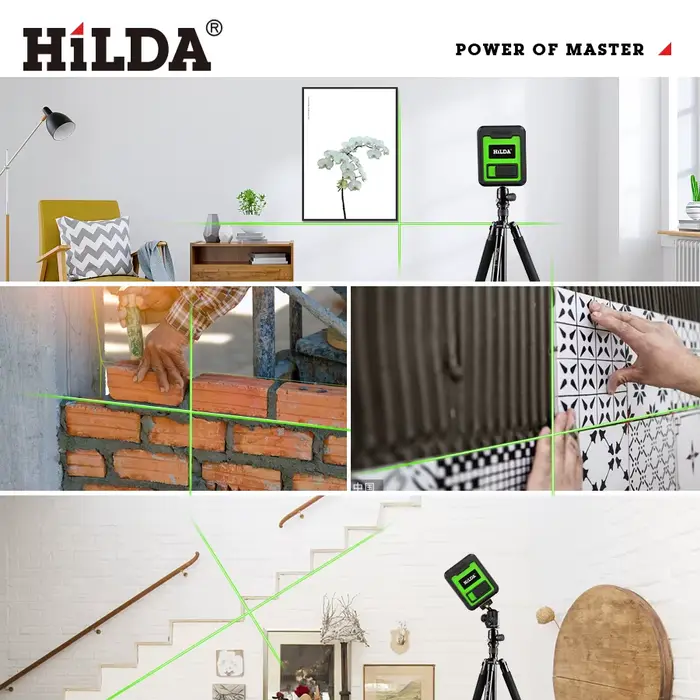 HILDA niveau Laser 2 lignes croix niveau vert Laser niveau Laser à niveau horizontal et vertical aut