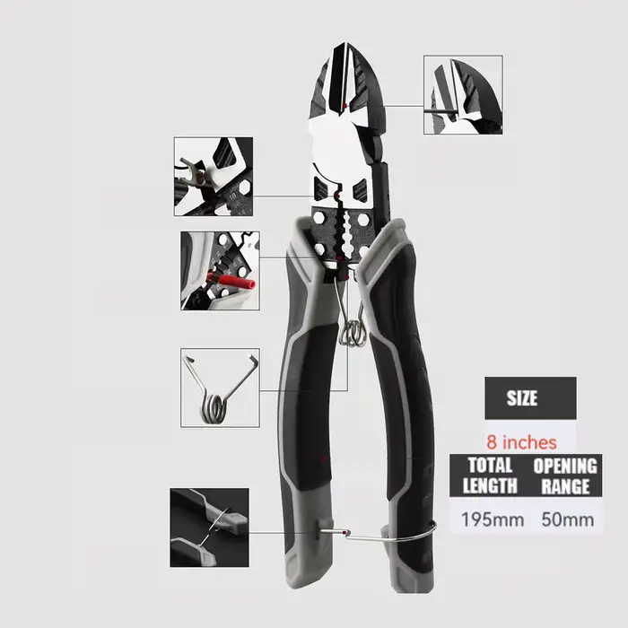 Pince diagonale multifonctionnelle universelle, pince à nez aiguille, outils de quincaillerie, coupe