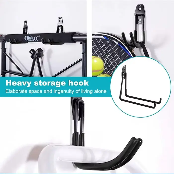 Crochets de rangement muraux robustes pour garage - Organisateur d'outils suspendus pour outils de jardin - Solution d'optimisation de l'espace