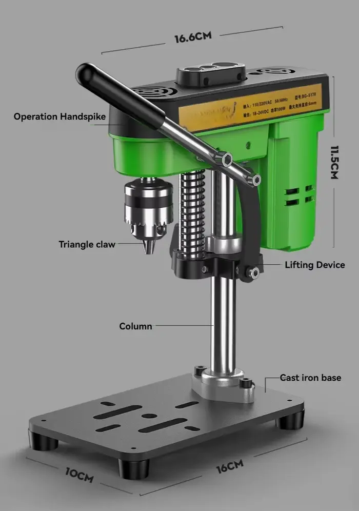 Perceuse 2 en 1, petite perceuse domestique multifonctionnelle de qualité industrielle 220V/110V, perceuse de bureau