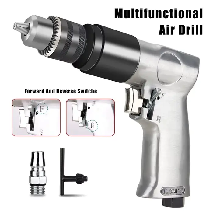 Perceuse à Air professionnelle 3/8 pouces, perceuse pneumatique à grande vitesse, outil de Rotation réversible pour le perçage des murs, des sols, des plaques de fer, Etc.