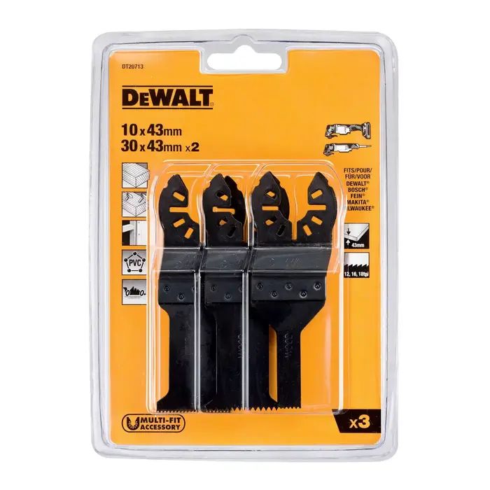 DEWALT DT20713 lame de scie oscillante bois/clous ensemble 3 pièces accessoires d'outils coupes de précision et durée de vie plus longue