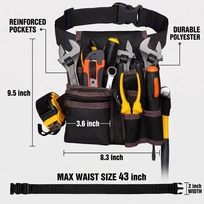 Pochette à outils avec ceinture réglable