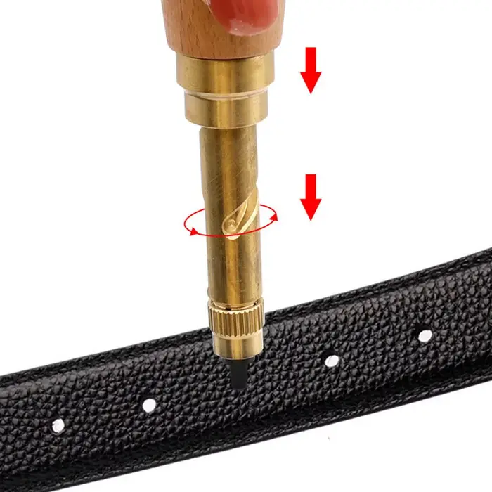 Perforateur automatique de cuir avec manche en bois