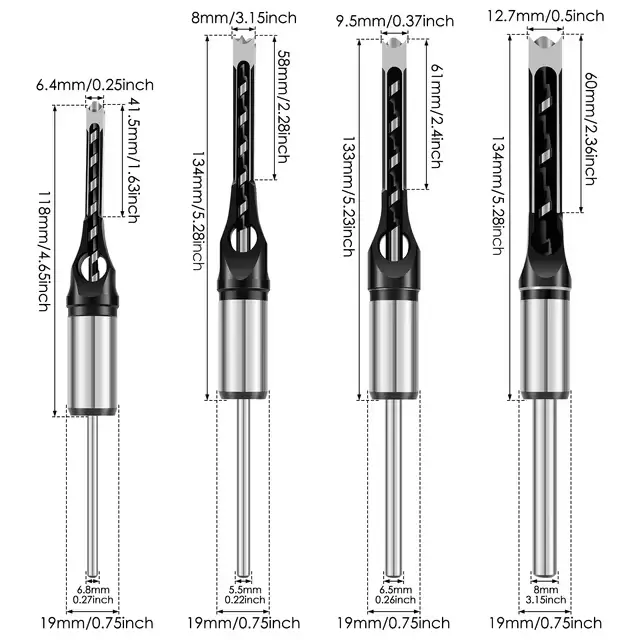 Adaptateur de foret à trous carrés
