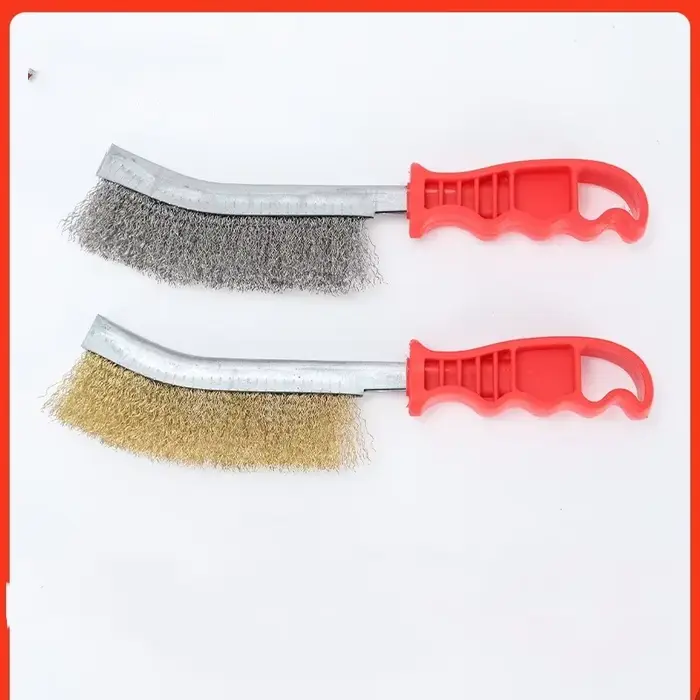 Brosse métallique en fil d'acier plaqué laiton, nettoyeur de gril, brosse métallique en acier inoxyd