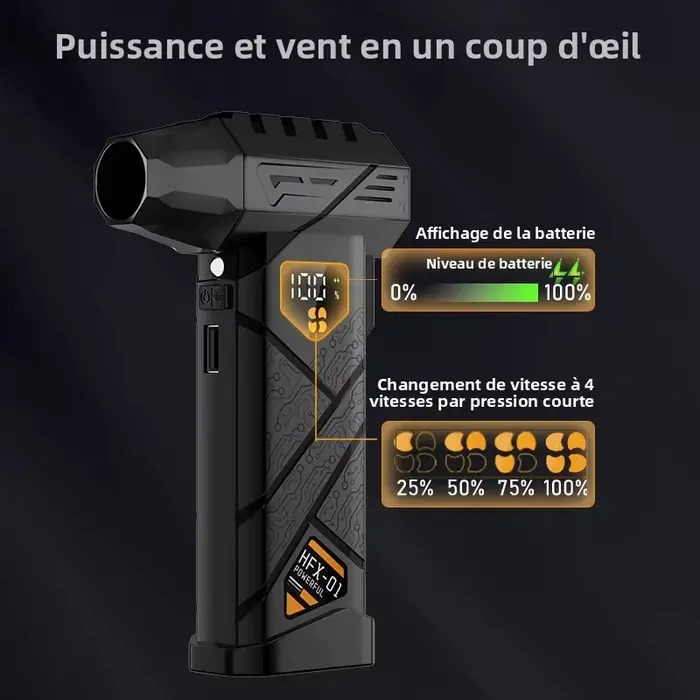 Souffleur turbo puissant 580000 tr/min