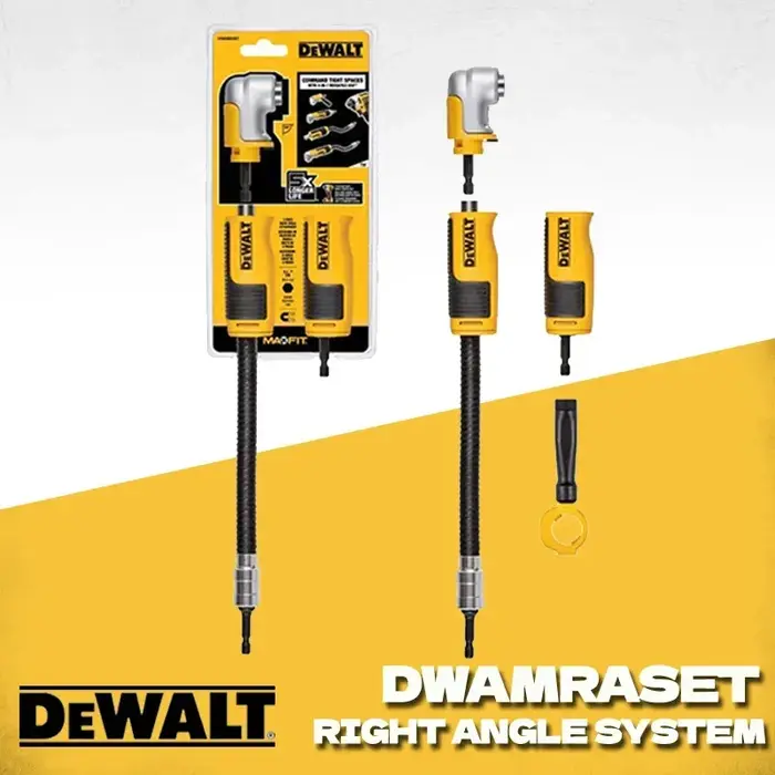 DEWALT adaptateur de perceuse à Angle droit FlexTorq système 4 en 1 arbre Flexible