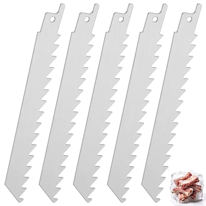 Lot de 5 lames de scie à os de 6 pouces en acier inoxydable, lames de scie sabre 3 TPI pour la décou