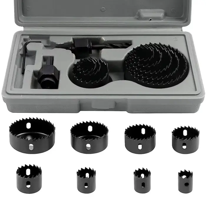 Kit de 11 scies cloches de 19-64 mm pour bois, métaux et alliages, avec étui