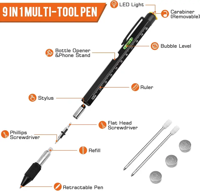 Stylo à outils multi-outils 9 en 1