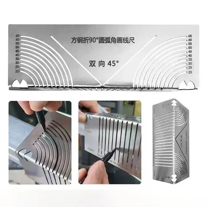 Outil de marquage d'arc d'angle flexible précis pour tuyau carré de 20 à 100MM