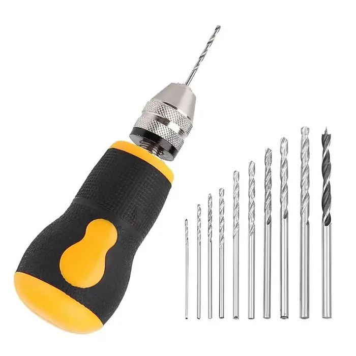 ABYN-perceuse manuelle Mini perceuse à main outil ensemble d'outils portables petite perceuse à main