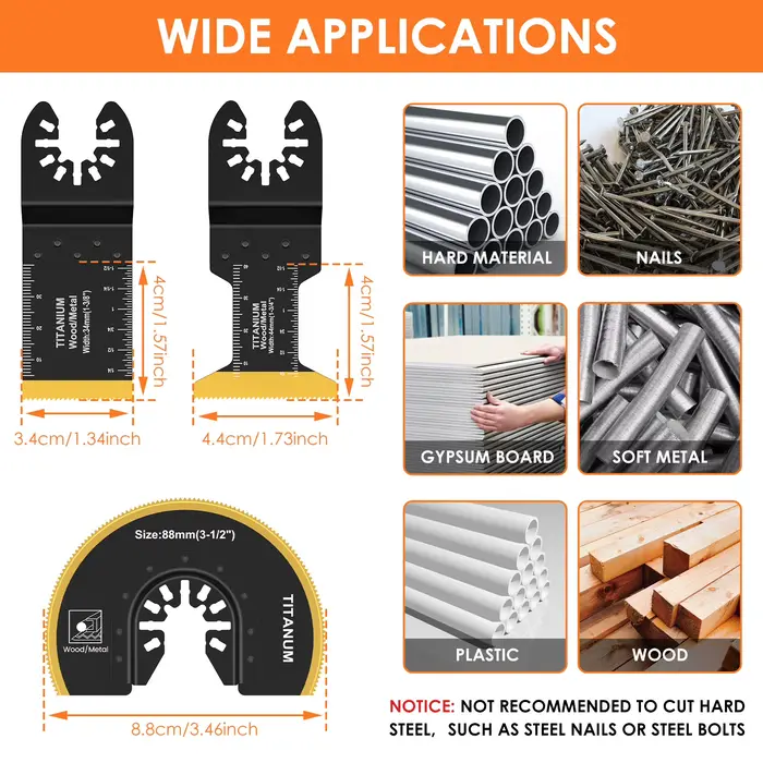 Kit de lames de scie oscillantes en titane