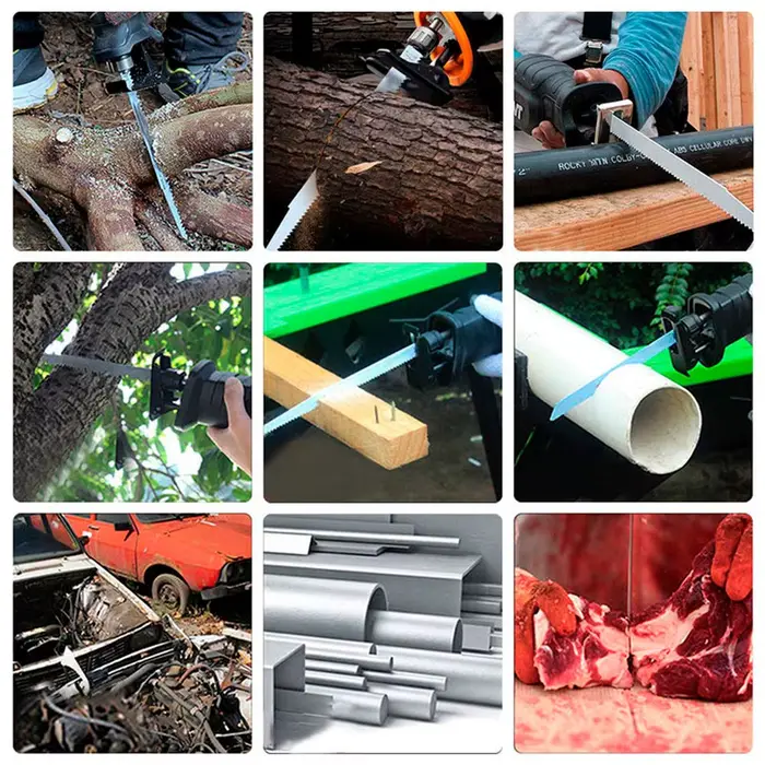 Jeu de 10 lames de scie sabre bimétalliques multi-usages à dents pour la découpe du bois