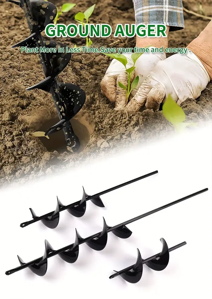 Foret hélicoïdal pour plantation, foret spiralé pour le jardinage, pour perceuse à entraînement hexagonal, pour puits de poteaux et creusement de jardinières