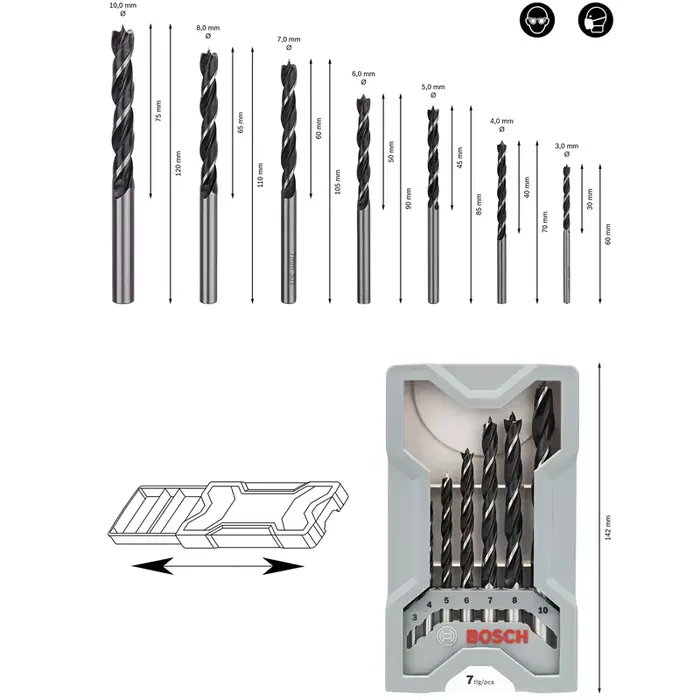 Bosch – forets hélicoïdaux pointus x-pro pour le travail du bois