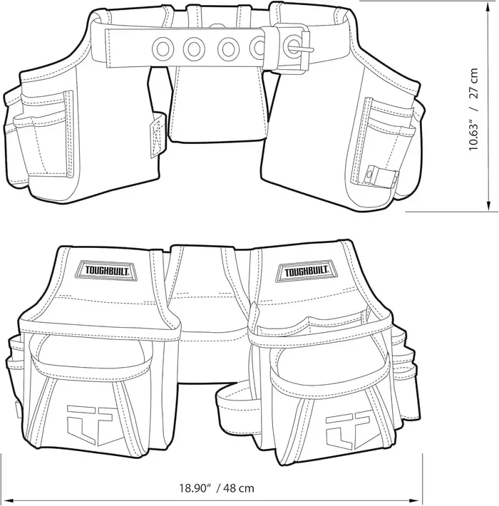 TOUGHBUILT ceinture à outils pratique avec 12 poches