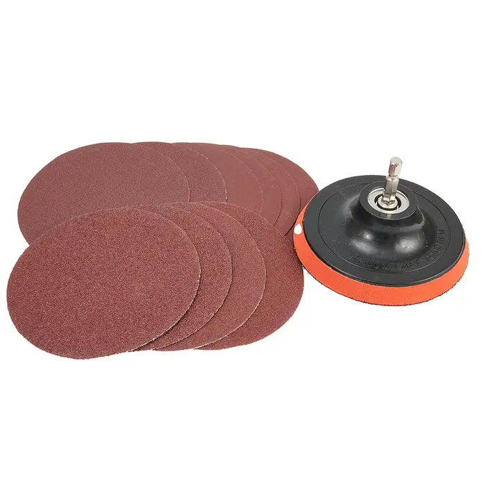 12 pièces 4 pouces disques abrasifs 60-240 grain tampon de polissage M10 Kit d'adaptateur de forage 