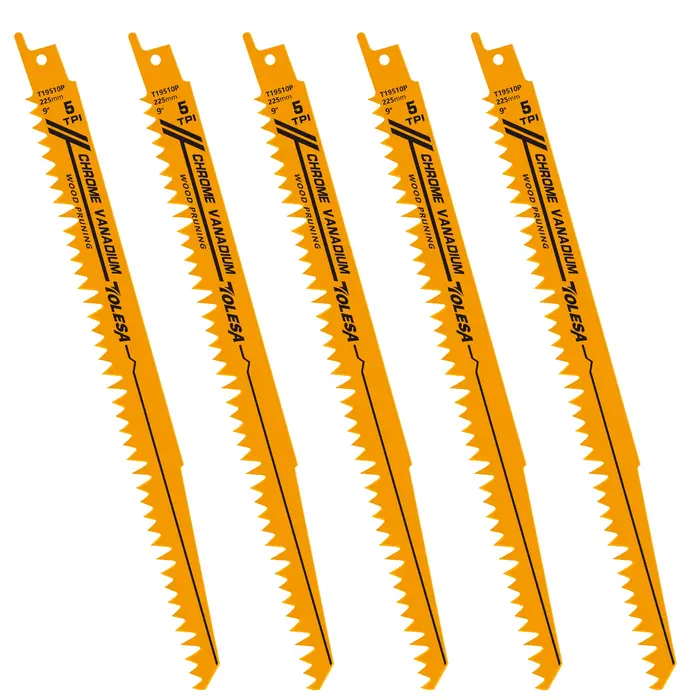 Lames de scie sauteuse TOLESA 5 pièces de 9 pouces 5 TPI pour la coupe rapide du bois