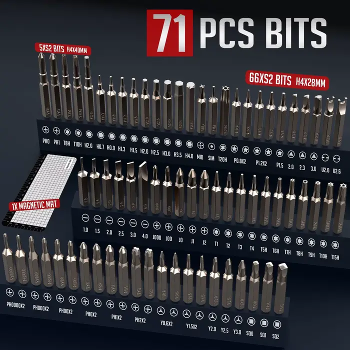 Jeu de tournevis électriques de précision 75 en 1