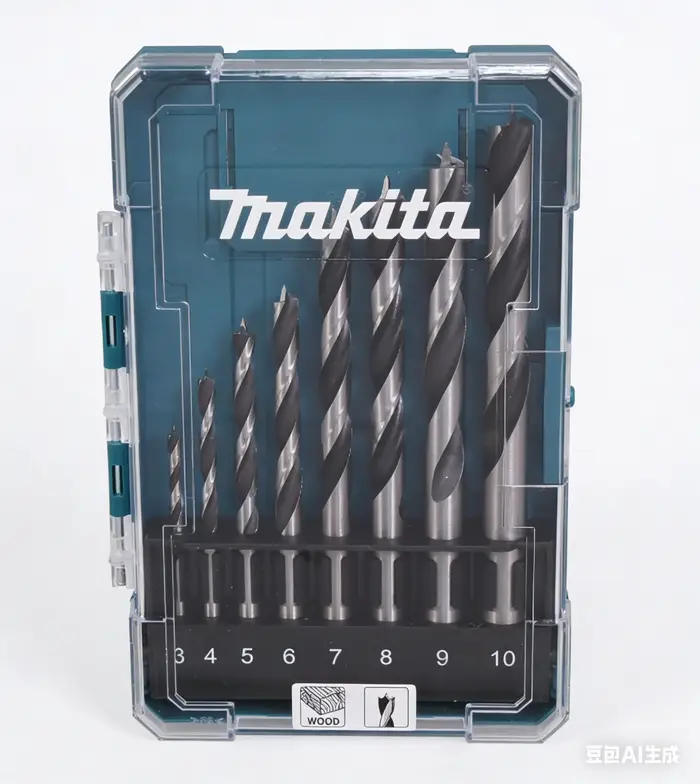 MAKITA D-77257 – Ensemble de 8 forets à queue droite pour bois, 3-10 mm, tige droite, précision, durabilité, élimination des copeaux, accessoire pour outils électriques