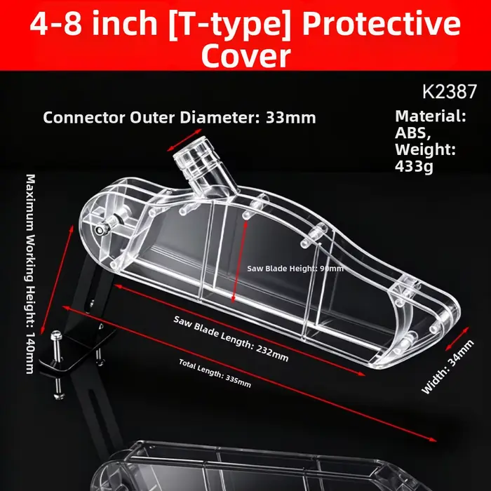 Couvercle de protection pour scie à table, 1 pièce, protection transparente en plastique anti-poussi