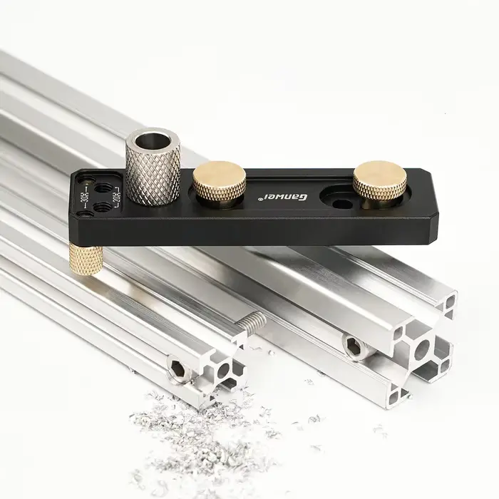 Guide de perçage sur rail à profil en aluminium pour perforateur vertical pour 20 # 30 # 40 # Profilés