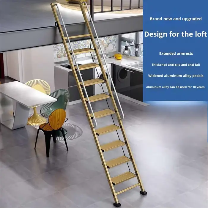 Échelle de loft multifonctionnelle en alliage d'aluminium épaissi d'intérieur escaliers modernes