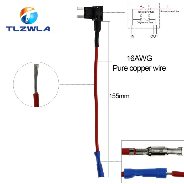Porte-fusible de voiture MINI petit format moyen 12V, adaptateur de robinet de circuit supplémentaire avec Micro Mini fusible à lame ATM Standard 10A
