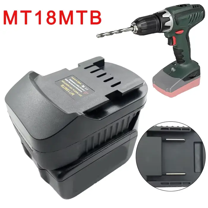 Adaptateur MT18MTB pour batterie Li-ion Makita 18V converti en pour outils électriques Metabo 18V