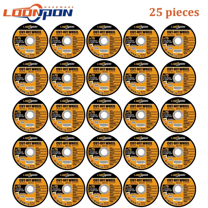 Loonpon 3 pouces/75mm disque de coupe en métal roues coupées lame de scie circulaire disques de meulage roue de meuleuse d'angle pour acier inoxydable