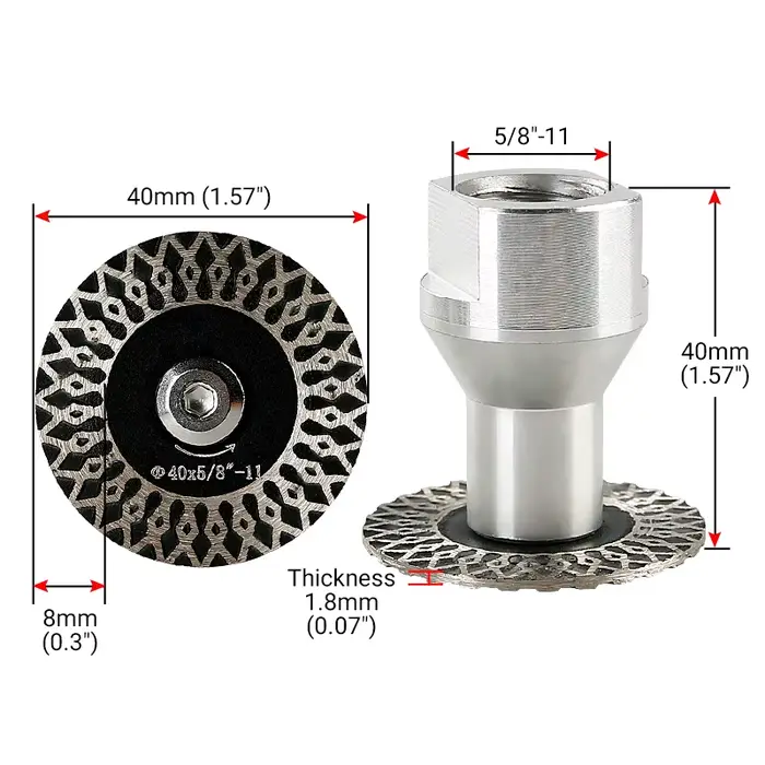 LOZLIN Lame de scie diamantée mini 40 mm avec filetage