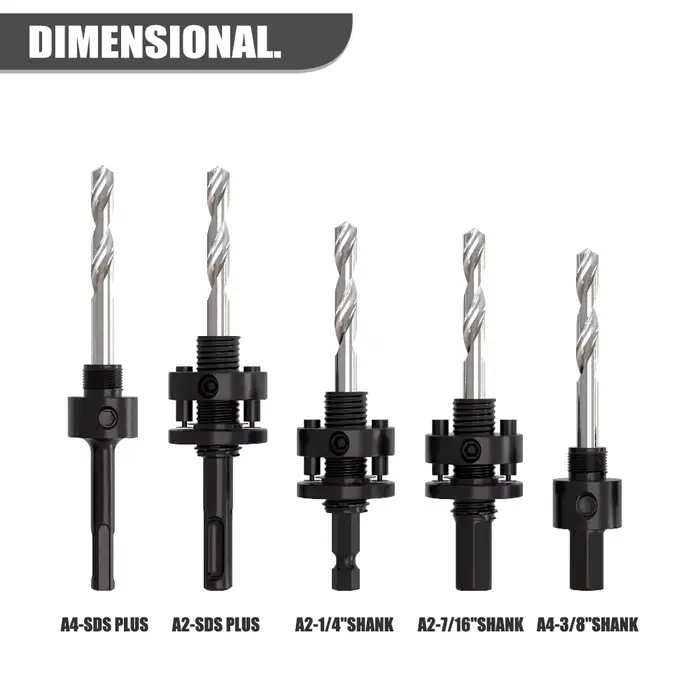 Foret à bois A2/A4, adaptateur SDS Plus et hexagonal pour scie cloche bimétallique
