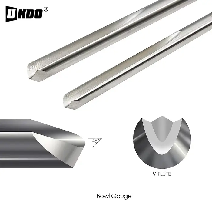 UCDO 16mm outils de tournage du bois broche Gouge HSS V en forme de flûte