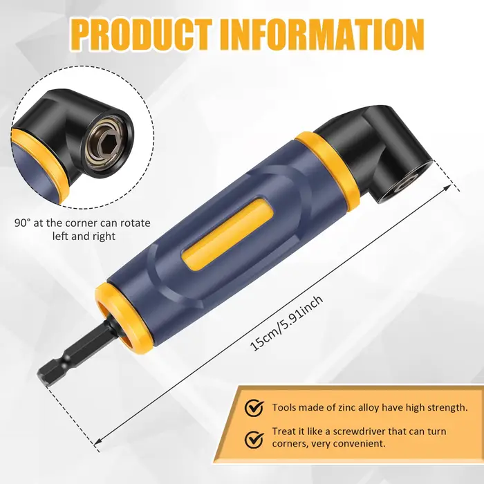Adaptateur de perceuse d'angle à 90 degrés