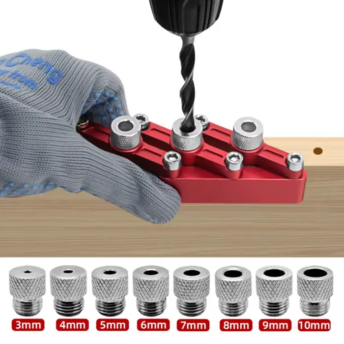 Guide de perçage de trou de menuiserie, gabarit de cheville à centrage automatique, travail de calcu
