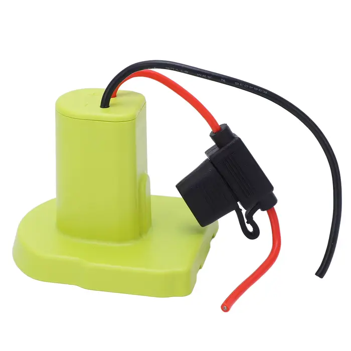 Adaptateur de batterie 18V pour Ryobi One + connecteur d'alimentation 18V avec siège d'assurance, 2 fusibles, bornier 2 en 2 sorties