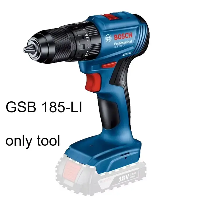 Perceuse à percussion sans fil Bosch GSB 185-LI 18V, 1900 tr/min, tournevis électrique multifonction